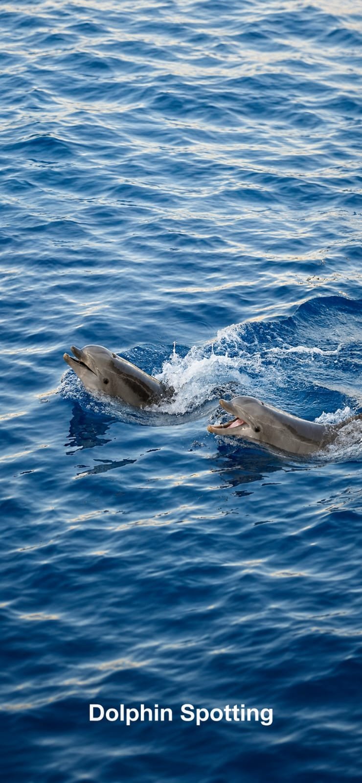 Dolphin spotting on sea sailing route