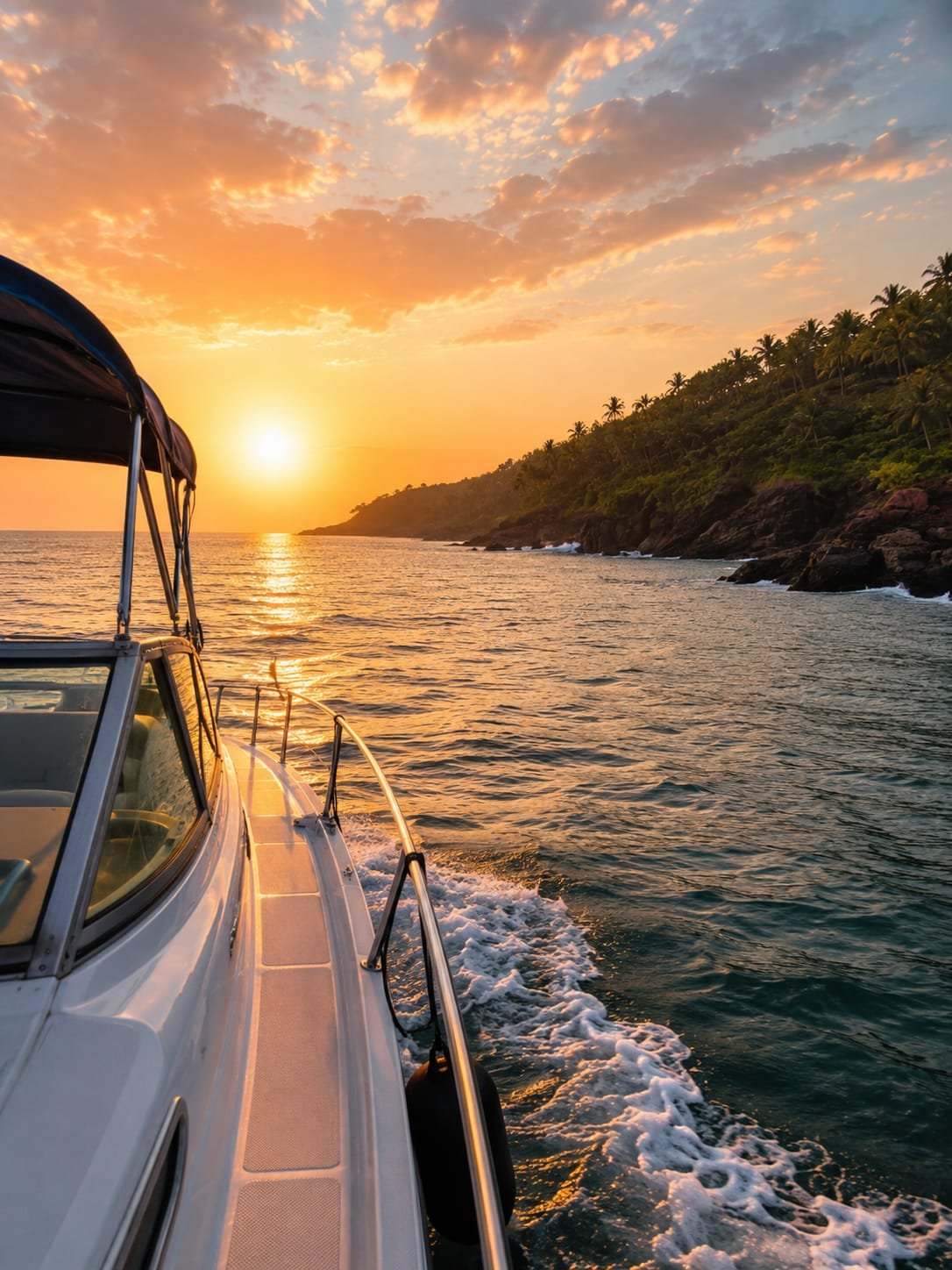Private yacht at sea
