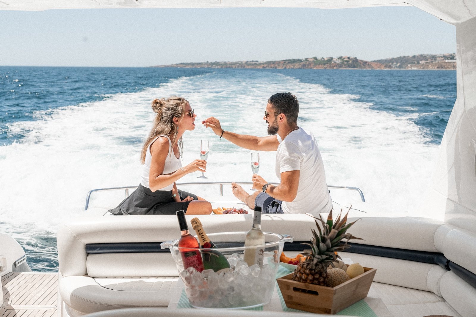 Private yacht at sea